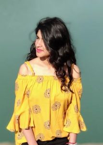Yellow Cold Shoulder Kurta