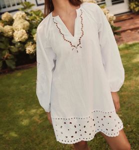 Chic White Broderie Anglaise Dress