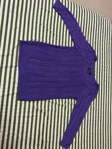 American Eagle Purple Cable Knit Sweater