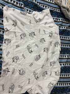 White Unicorn Print T-Shirt