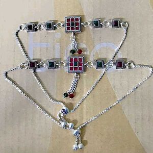 Exquisite Anklets with Square Design