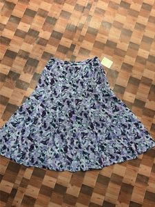 Purple Floral Midi Skirt