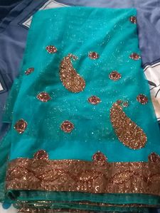 Totally New Sea Green Saree Wear Only Once
