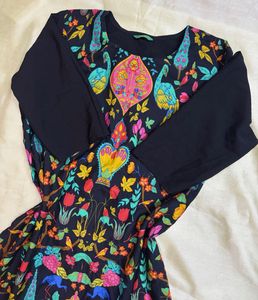 Elegant Black Printed Kurti