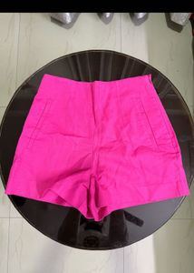 Hot Pink High-Waisted Shorts
