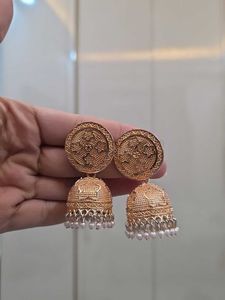 Gold Jhumka Earrings