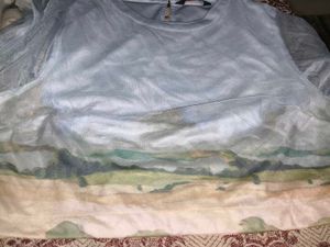 Unique Landscape Print Crop Top