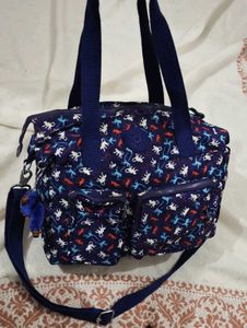 Kipling Blue Monkey Print Shoulder Bag