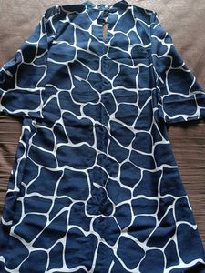 Navy Blue Printed Dress