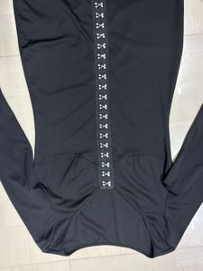 Chic Black Long Sleeve Corset Dress