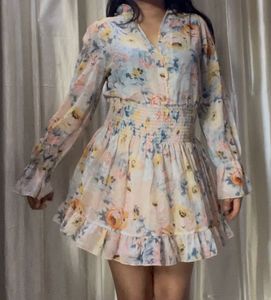 Korean floral print dress