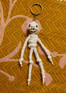 crochet skeleton keychain 🧶💀