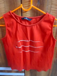 Red Trendy Crop Top