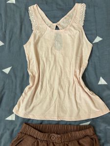Pink Lace Trim Tank Top🦩💕