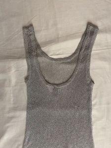 H&amp;M Sparkly Silver Mini Dress 🩶