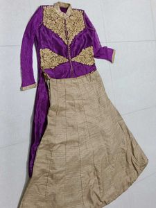 Beautifully Embroidered Purple Kurta Set