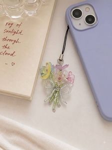 Cute Flower Beaded phone Charm