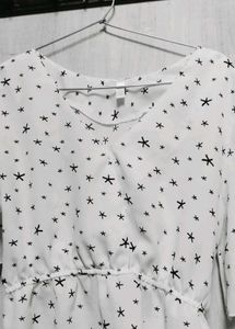 Star Print Wrap Top