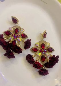 Stunning Statement Drop Earrings with  Flowers