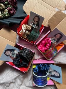 Ethnic Bangles & Scrunchies Set