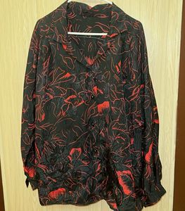 Unique Black &amp; Red Floral Shirt
