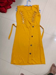 Yellow Casual Dress, one piece