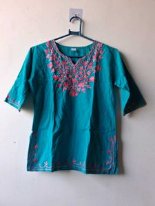 Elegant Navy Blue Printed Kurta