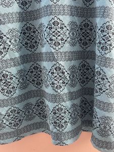 Blue Printed Short Sleeve Top