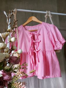 Pink Gingham Top
