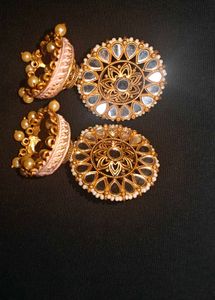 Elegant Jhumka Earrings with Pearls