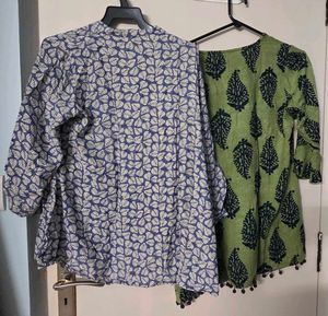 Branded Printed Kurta Tops - Set of 2