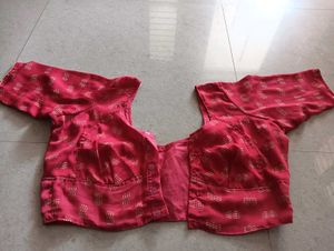 Vibrant Pink Geometric Print Saree