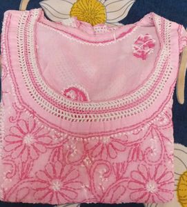 Pink Embroidered Kurta