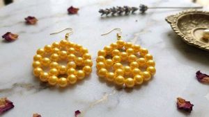 Magical Crystal and Yellow Pearl Handmade Earrings