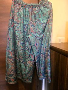 Bohemian Side Flap Print Palazzo Pants