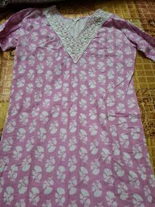 Chic Pink Block Print Kurta
