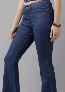 ROADSTERS Women's Flared Blue Denim Jeans