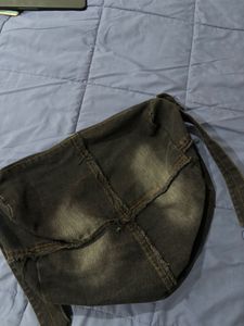 Black Denim Hobo Bag