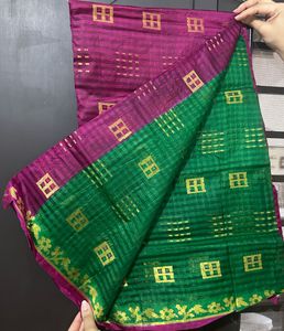 Beautiful Magenta & Green Saree