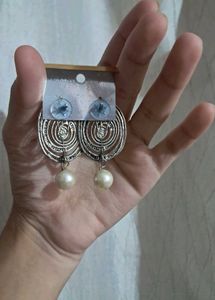 Silver Tone Spiral Drop Earrings