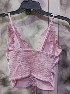Satin Lace-Up Corset Top