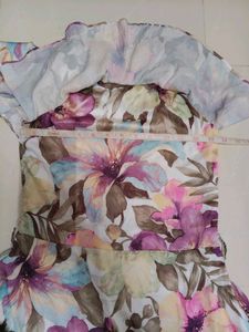 Floral Maxi Dress with Embellished Neckline