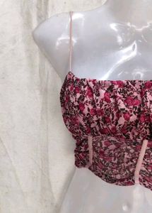 Floral Ruched Crop Top