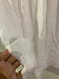 White Off Shoulder Flared Frock