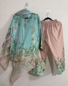 Pakistani Floral Kurta Set with Dupatta