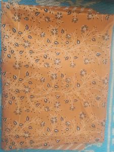 Orange Floral Print saree