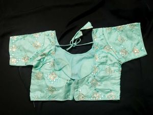Elegant Embroidered Mint Green Blouse