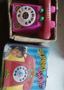Vintage Pink Toy Rotary Phone
