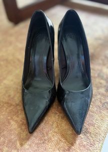 Black Patent Leather Pointed Toe Heels