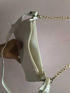 Stylish White Croc Texture Shoulder Bag